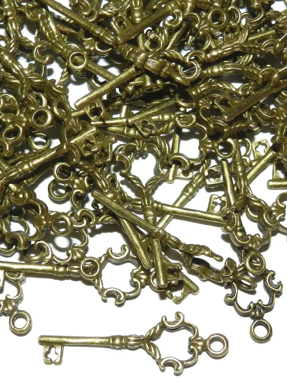 M930 Antiqued Bronze 35mm Key Metal Pendant Charm Drop 5pc
